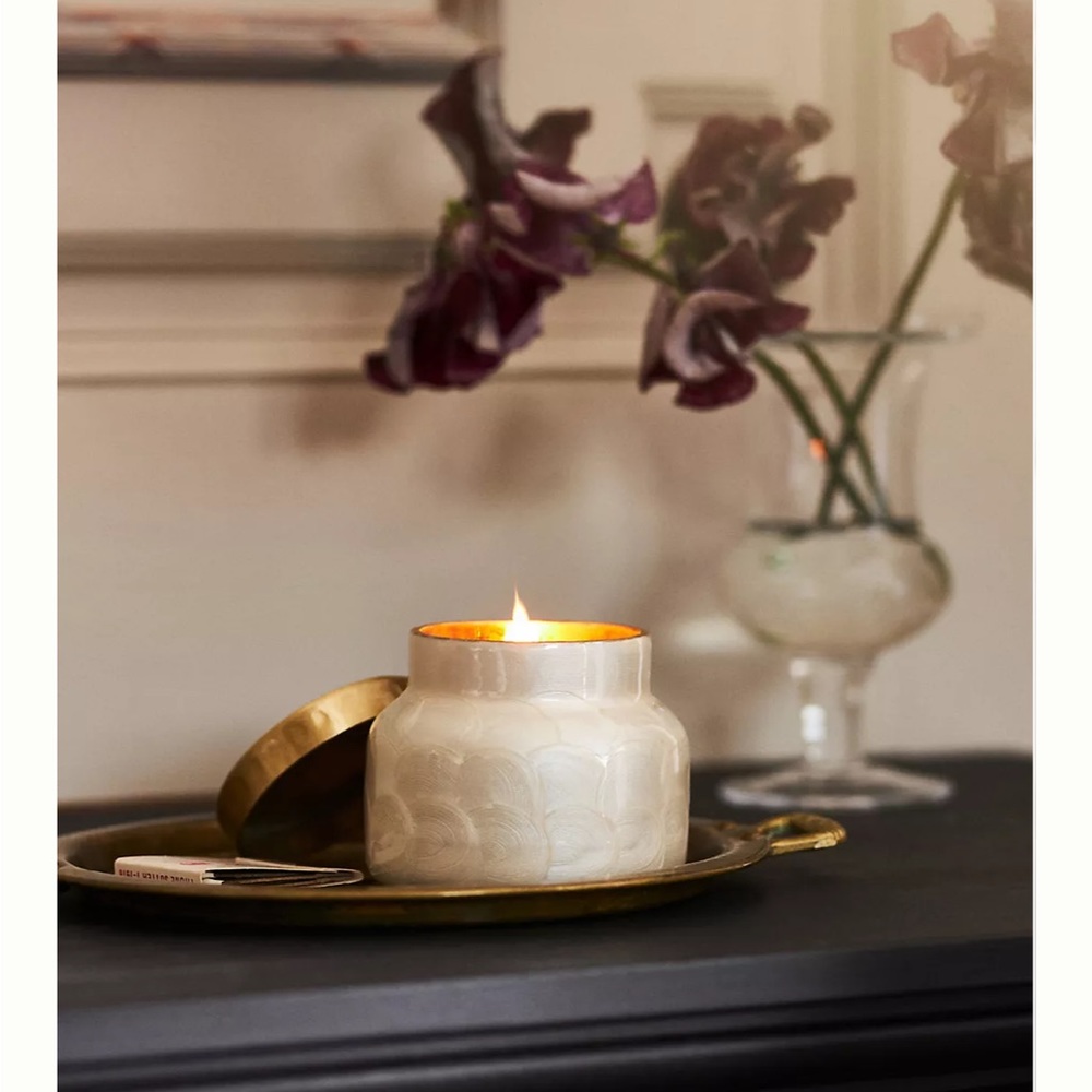 Anthropologie- Capri Blue Volcano Capiz Jar Candle
